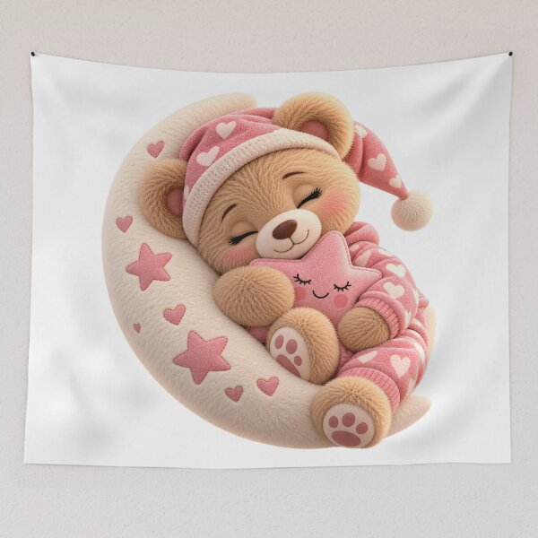 Item preview, Sleeping Teddy Bear on Crescent Moon designed and sold by Dovarune.
