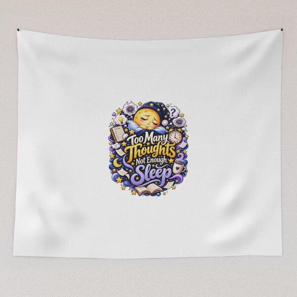 Item preview, Too Many Thoughts Not Enough Sleep – Funny Overthinking Night Mind Design designed and sold by okay 2 look .