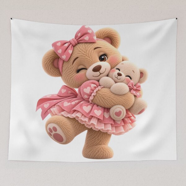 Item preview, Cute Teddy Bear Hugging Little Bear designed and sold by Dovarune.