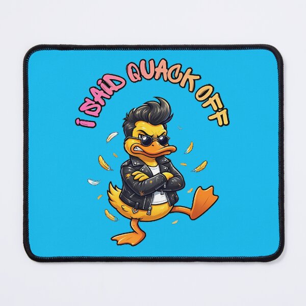 Item preview, I Said Quack Off Funny Rebel Duck designed and sold by ZeroContextArt.