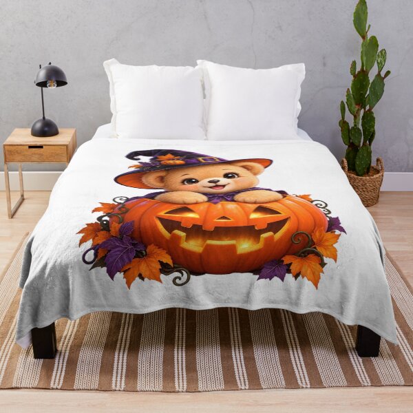 Item preview, Cute Halloween Teddy Bear in Pumpkin designed and sold by Dovarune.