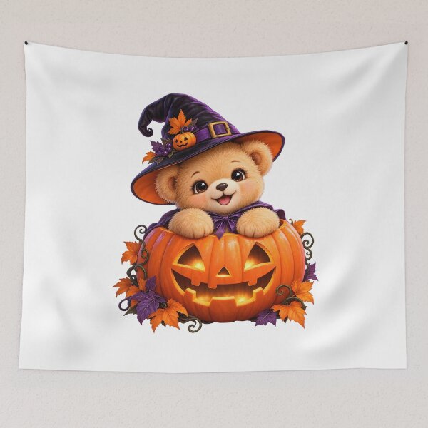 Item preview, Cute Halloween Teddy Bear in Pumpkin designed and sold by Dovarune.