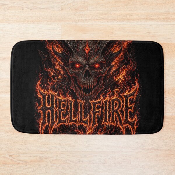 Item preview, Hellfire Demonic Skull T-Shirt | Flaming Horror Design with Bats & Moon designed and sold by OddySpud.apparel.