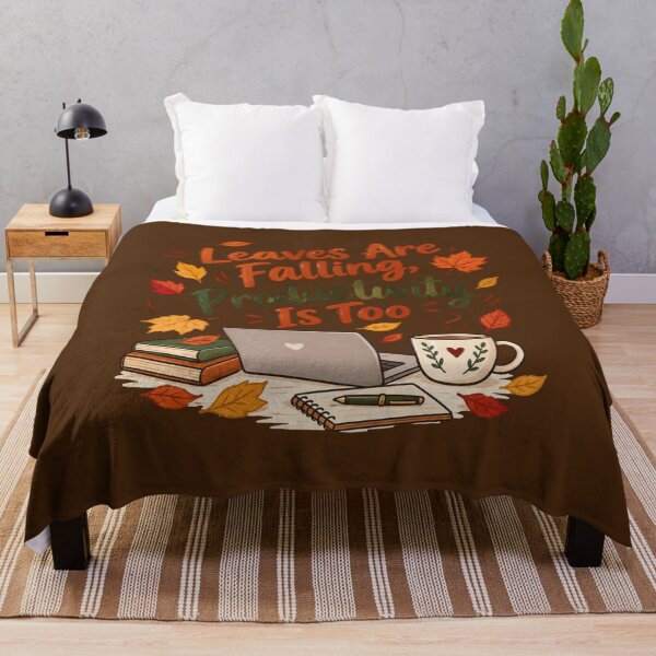 Item preview, Leaves Are Falling, Productivity Is Too – Funny Autumn Cozy Fall Productivity Design designed and sold by Everleaf Studio.