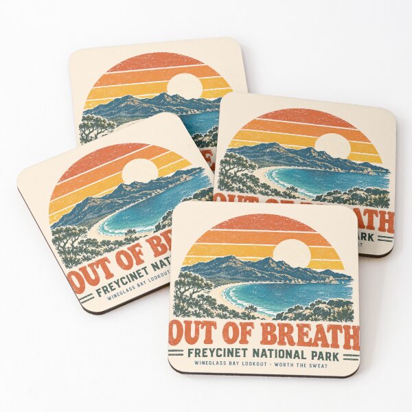 Item preview, Freycinet Retro Sunset Bay Hike Badge Tasmania designed and sold by Yellowriversss.
