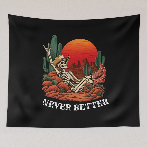 Item preview, Never Better Skeleton Cowboy designed and sold by ivonova.