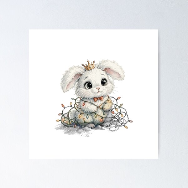 Artikelvorschau, Bunny Christmas Lights Cute Winter entworfen und verkauft von Faelottie.