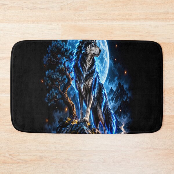 Item preview, Mystic blue wolf moon designed and sold by urbanshop7.