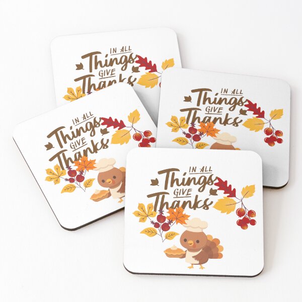 Item preview, In All Things Give Thanks Cute Thanksgiving Turkey designed and sold by TinyVibeStudio.