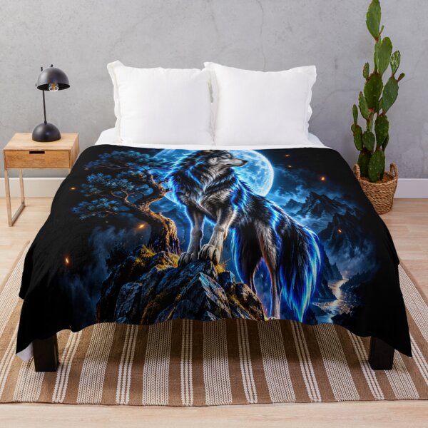Item preview, Mystic blue wolf moon designed and sold by urbanshop7.