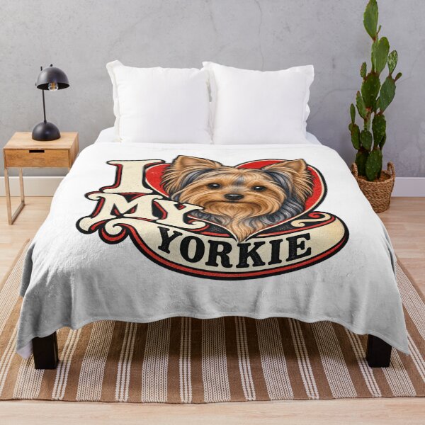 Item preview, I Love My Yorkie - Retro Heart designed and sold by Mystik-Media.