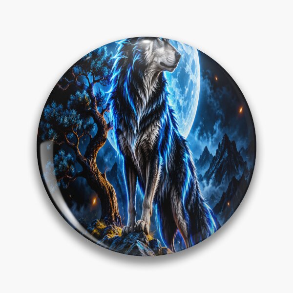 Item preview, Mystic blue wolf moon designed and sold by urbanshop7.