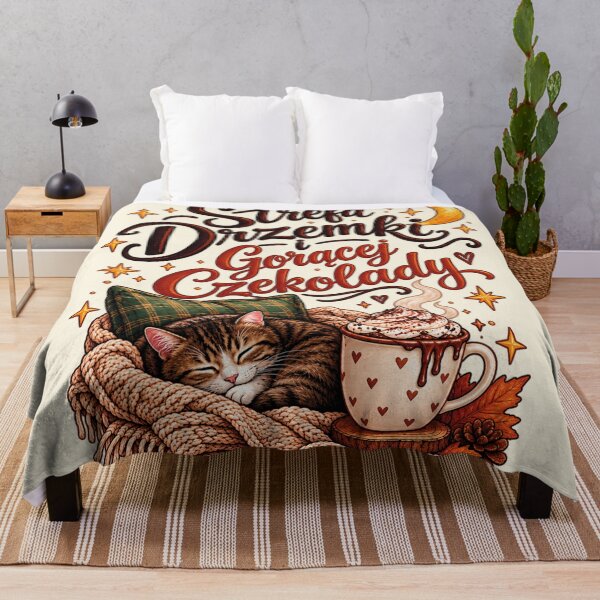 Item preview, Nap Zone and Hot Chocolate Cozy Sleeping Cat designed and sold by CrazySzoopWorld.