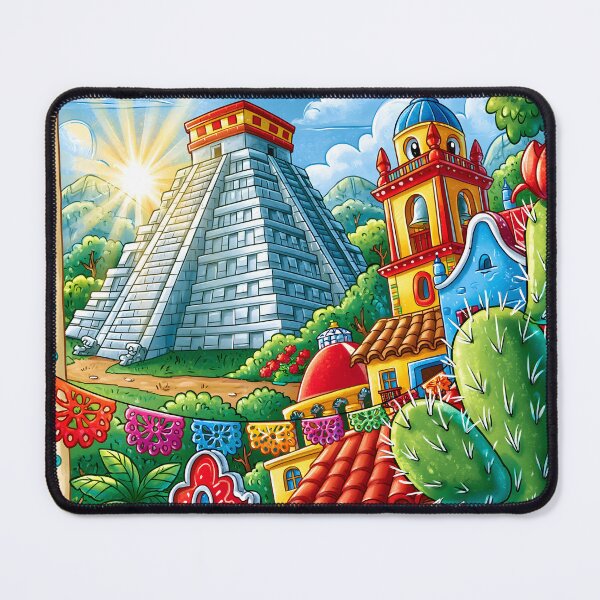Item preview, Vibrant Mexican Landscape with Iconic Pyramid designed and sold by Artessie.