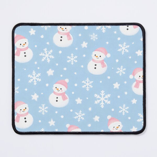 Item preview, Blue Snowman Snowflake Pink Hat Pattern designed and sold by Luv4tete.