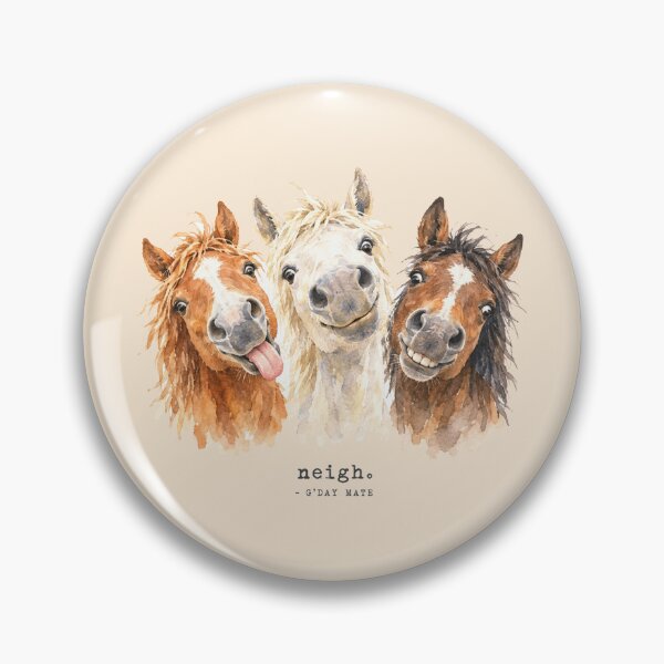 Item preview, Neigh Funny Horse Selfie Trio Watercolor Gday Mate designed and sold by Yellowriversss.