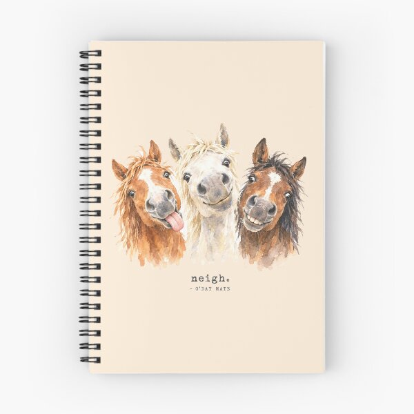 Item preview, Neigh Funny Horse Selfie Trio Watercolor Gday Mate designed and sold by Yellowriversss.