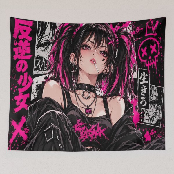 Item preview, Punk Manga Girl – Rebel Spirit designed and sold by JMAVILA ART.
