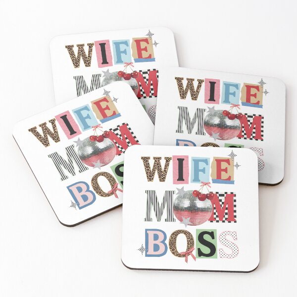 Item preview, WIFE MOM BOSS Y2K Retro Typography designed and sold by Snifferius.