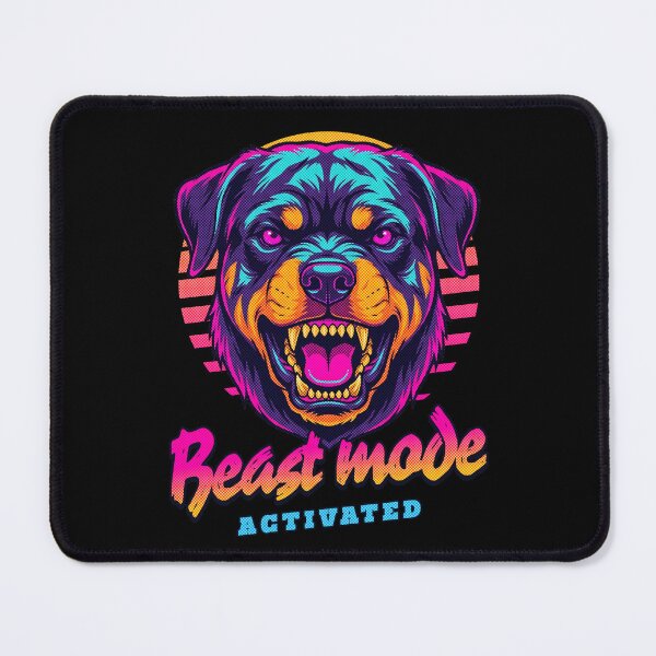 Item preview, Rottweiler Beast Mode - Neon Cyberpunk Horror designed and sold by PixelsPaws.