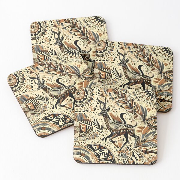 Item preview, Ornamental Gazelle – Earthy Geometric Wildlife Art designed and sold by Apex Designs.
