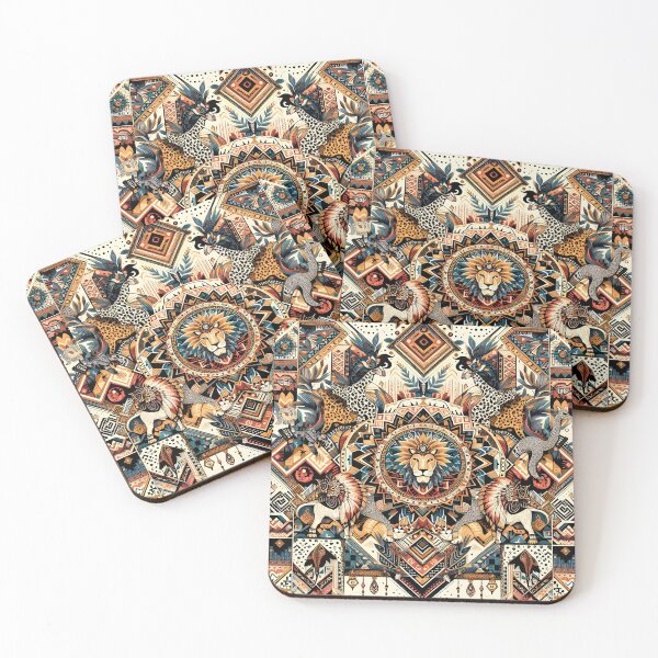 Item preview, Wildlife Geometric Mosaic – Lion & Big Cat Ornamental Art designed and sold by Apex Designs.