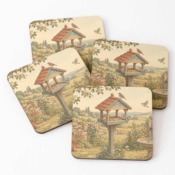 Item preview, Vintage Countryside Garden with Birds and Squirrel designed and sold by hattie's.