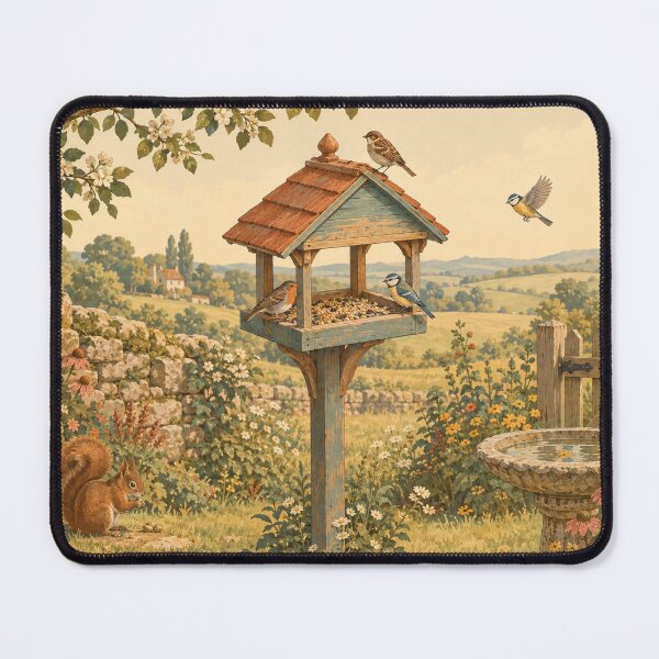 Item preview, Vintage Countryside Garden with Birds and Squirrel designed and sold by hattie's.