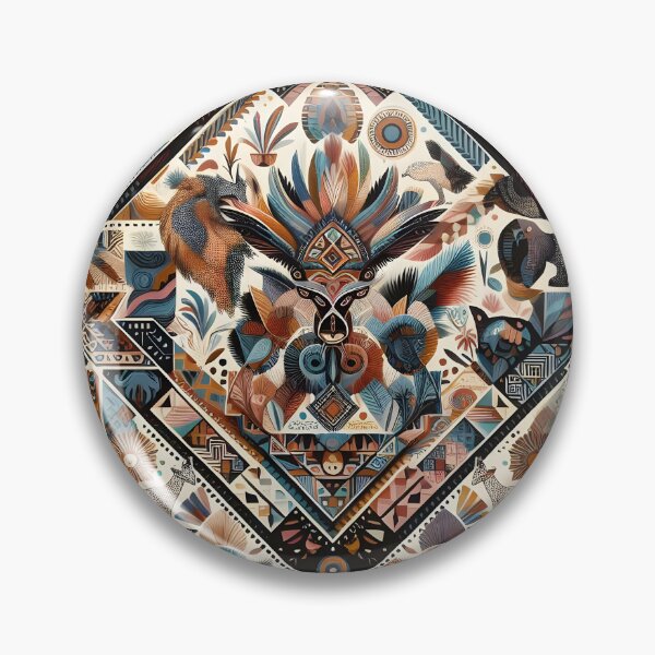 Item preview, Wildlife Geometric Mosaic – Earthy Animal & Botanical Pattern designed and sold by Apex Designs.