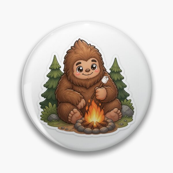Item preview, Cute Kawaii Bigfoot Sticker Campfire Illustration designed and sold by Coco Zone .