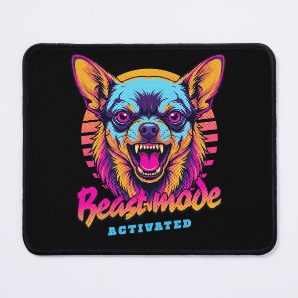 Item preview, Chihuahua Beast Mode - Neon Cyberpunk Horror designed and sold by PixelsPaws.