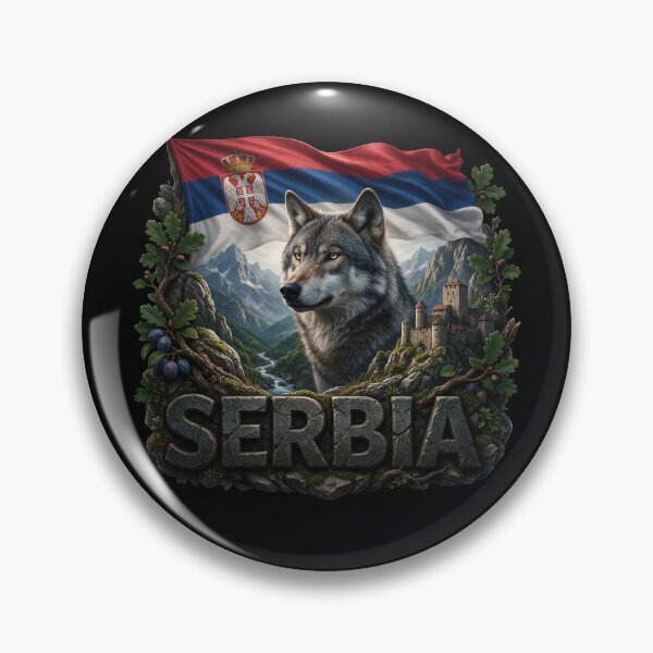 Item preview, Serbia Heritage – Wolf & Balkan Mountains Emblem designed and sold by FlagX.