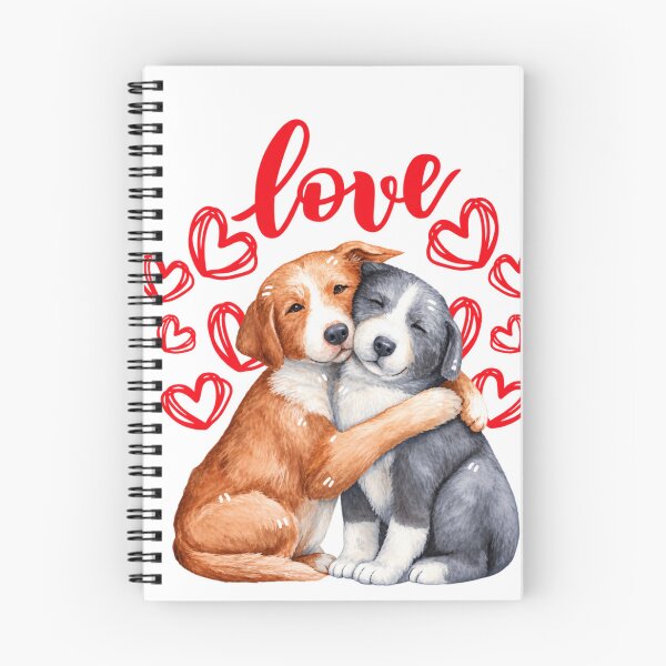 Item preview, Puppy Love – Hugging Dogs with Red Hearts designed and sold by symbolic Tees.