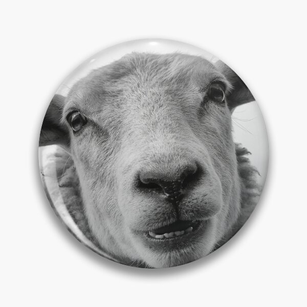 Item preview, Funny Black and White Sheep Portrait Print, Cute Farm Animal Wall Art designed and sold by QuietCanvasArtworks.