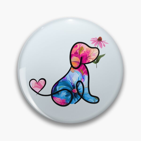 Item preview, Rose/azul floral dog with heart tail and pink daisy designed and sold by SuncatcherPhoto.