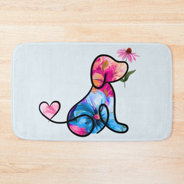 Item preview, Rose/azul floral dog with heart tail and pink daisy designed and sold by SuncatcherPhoto.