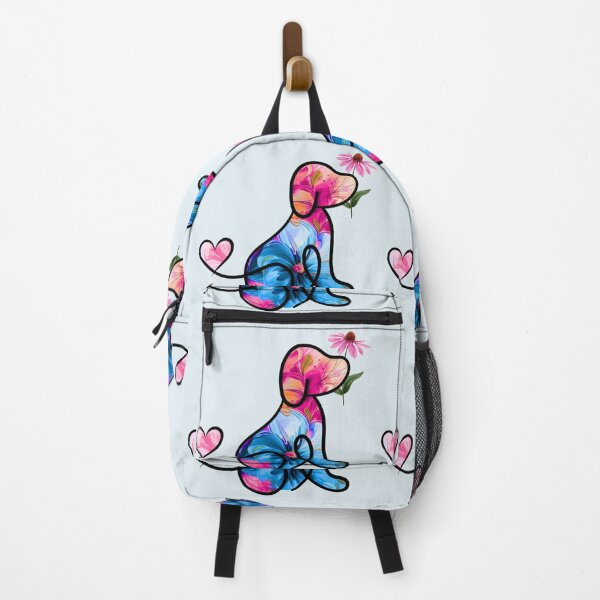 Item preview, Rose/azul floral dog with heart tail and pink daisy designed and sold by SuncatcherPhoto.