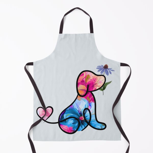 Item preview, Blue/rose floral dog with heart tail and blue daisy designed and sold by SuncatcherPhoto.