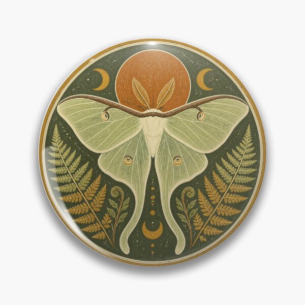 Item preview, Vintage Luna Moth Botanical Badge Poster designed and sold by Coco Zone .