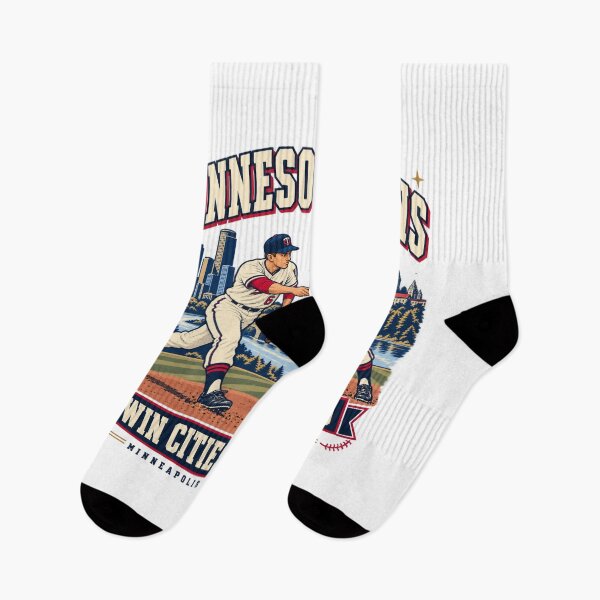 Item preview, Minnesota Twins Vintage Double Play Baseball Art designed and sold by Dresut.