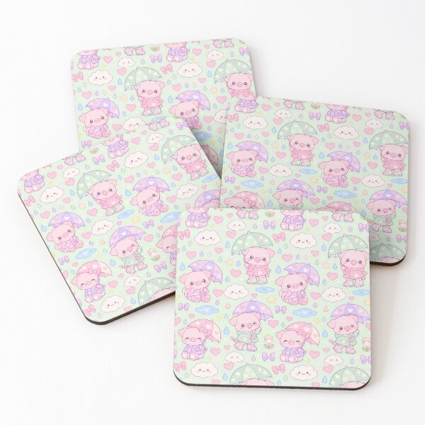 Item preview, Kawaii Rainy Day Piglet with Heart Rain Boots designed and sold by Soft Berry Studio.
