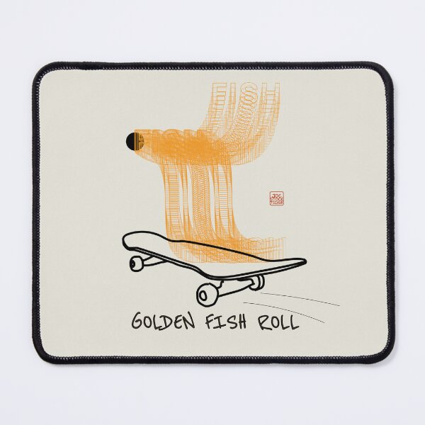 Item preview, Golden Fish Roll Skateboard Funny Food Pun designed and sold by JOCSTOCK.