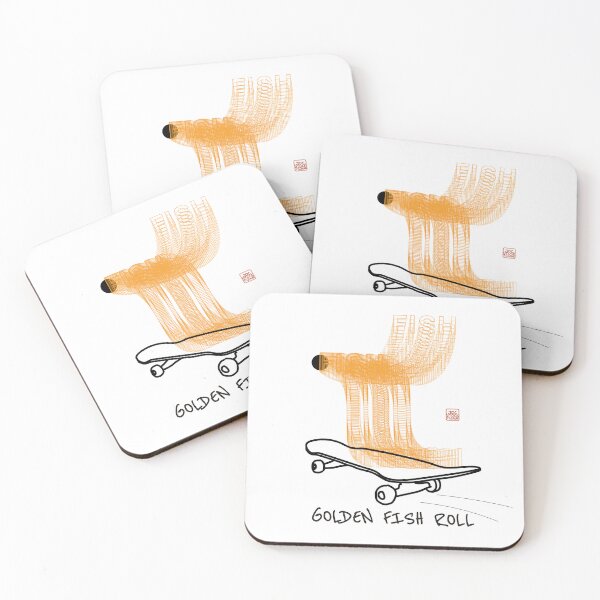 Item preview, Golden Fish Roll Skateboard Funny Food Pun designed and sold by JOCSTOCK.