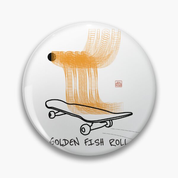 Item preview, Golden Fish Roll Skateboard Funny Food Pun designed and sold by JOCSTOCK.