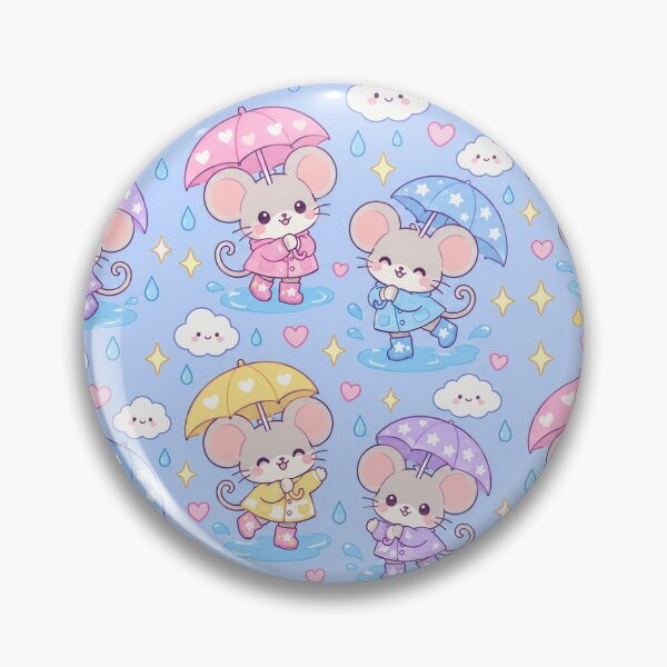 Item preview, Kawaii Rainy Day Mouse with Starry Rain Boots designed and sold by Soft Berry Studio.