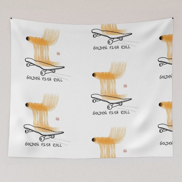 Item preview, Golden Fish Roll Skateboard Funny Food Pun designed and sold by JOCSTOCK.