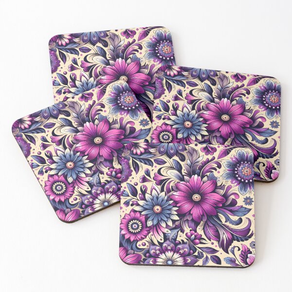 Item preview, Magenta Purple Floral Pattern – Ornamental Botanical Garden Art designed and sold by Apex Designs.