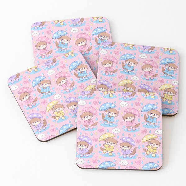 Item preview, Kawaii Rainy Day Otter with Cloud Rain Boots designed and sold by Soft Berry Studio.