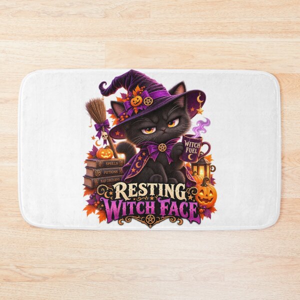 Item preview, Resting Witch Face Black Cat designed and sold by Dovarune.