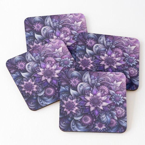 Item preview, Purple Floral Mandala Garden – Dark Ornamental Botanical Art designed and sold by Apex Designs.